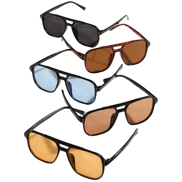 Women Square Stud Decor Suitable Sunglasses - Picture 3 of 4